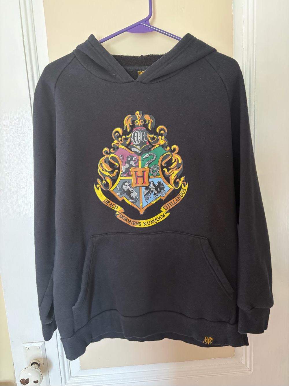 Black Hogwarts Crest Pullover Hoodie